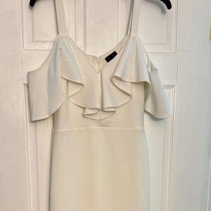 Rachel Roy white dress with Ruffle
